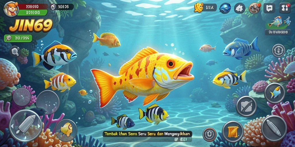 Tampilan gameplay seru dari JIN69 yang penuh aksi Tembak Ikan.