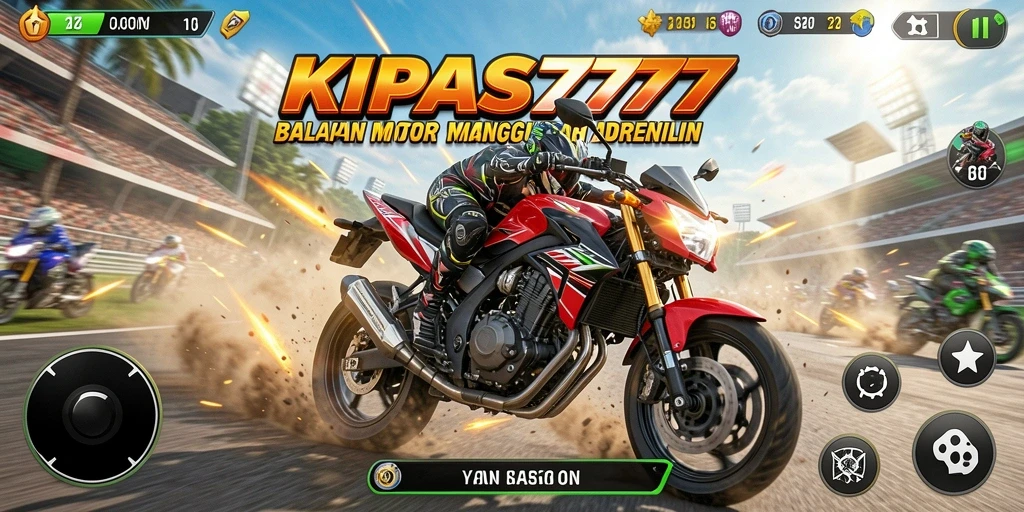 Screenshot KIPAS777 menampilkan balapan motor yang mendebarkan dan grafik yang menawan.