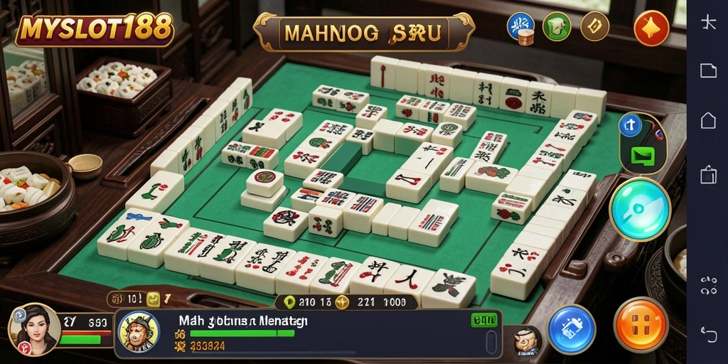 Tampilan gameplay Mahjong yang mengasyikkan dan interaktif.