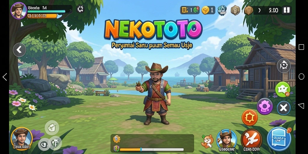 Tampilan utama gameplay NEKOTOTO yang seru dan mengasyikkan.