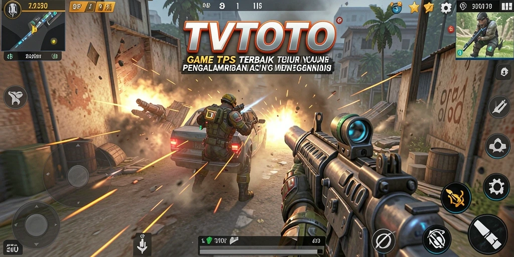 Tampilan gameplay menegangkan dari TVTOTO dengan aksi TPS yang mendebarkan.